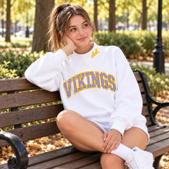 Gingham Vikings Mock Neck Sweatshirt | Appliqué Embroidered