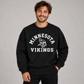 Minnesota Vikings Relaxed Fit Monochrome Printed Graphic Crewneck Sweatshirt