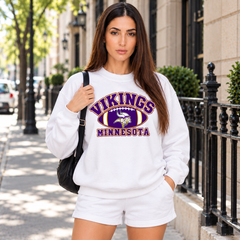Minnesota Football Graphic Print Crewneck Slouchy Sweatshirt