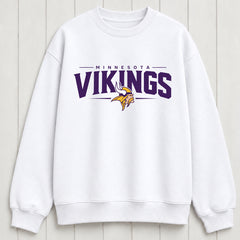 Minnesota Vikings Modern Bar Crest Print Crewneck Slouchy Sweatshirt