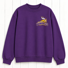 Minnesota Vikings Game Day Left-Chest Graphic Printed Crewneck Slouchy Sweatshirt