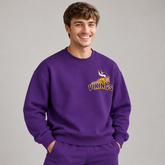Minnesota Vikings Game Day Left-Chest Graphic Printed Crewneck Slouchy Sweatshirt
