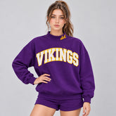 Game Day Vikings Mesh Appliqué Mock Neck