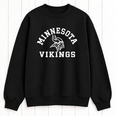 Minnesota Vikings Relaxed Fit Monochrome Printed Graphic Crewneck Sweatshirt