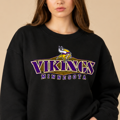 Minnesota Vikings Graphic Print Crewneck Oversized Sweatshirt