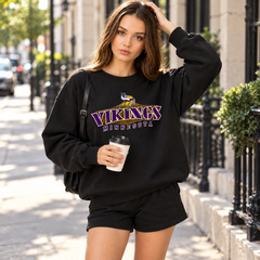 Minnesota Vikings Graphic Print Crewneck Oversized Sweatshirt