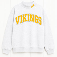 Vikings Chest Appliqué Mock Neck Sweatshirt | Vintage
