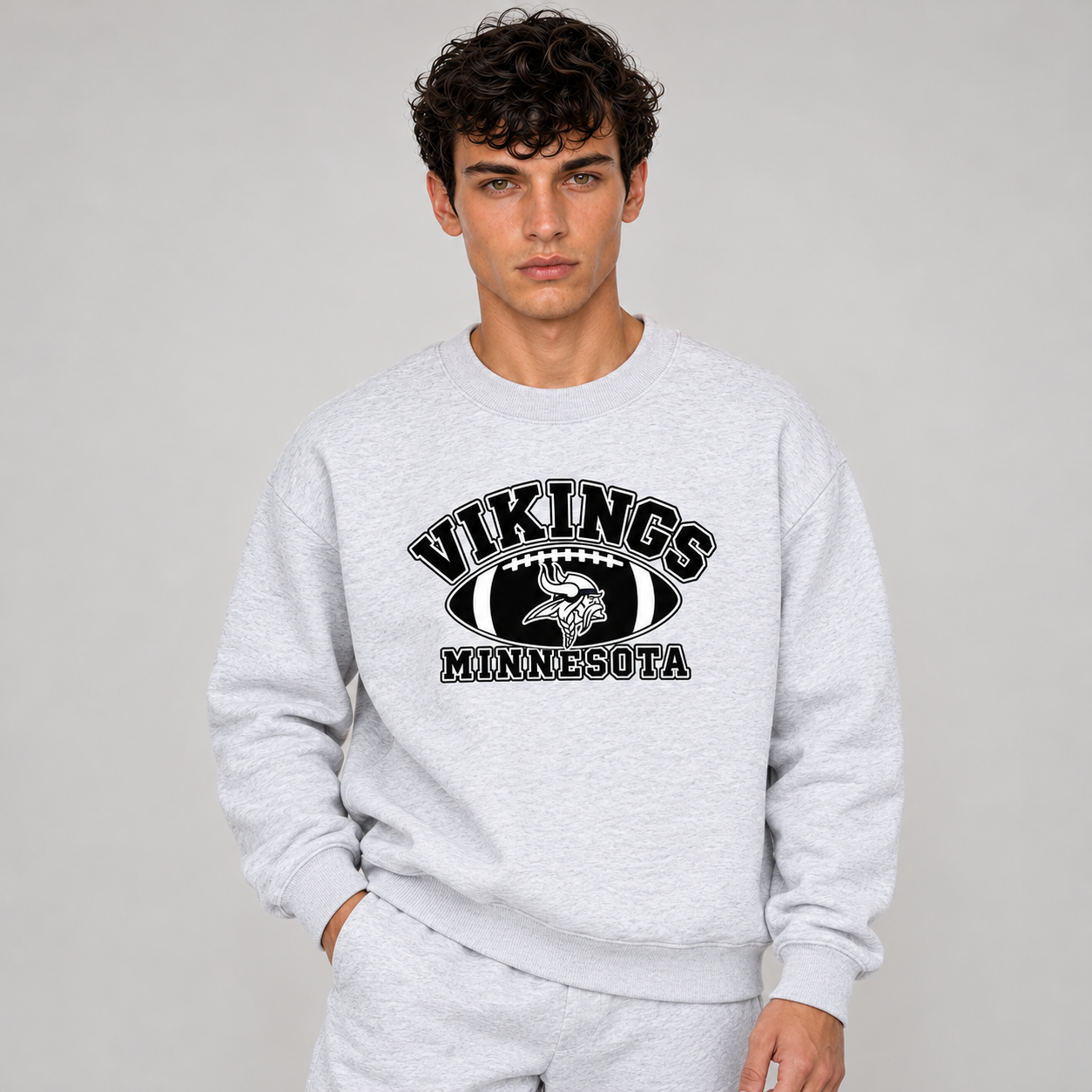 Minnesota Vikings Game Day Football Graphic Print Crewneck Sweatshirt
