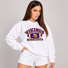 Minnesota Football Graphic Print Crewneck Slouchy Sweatshirt