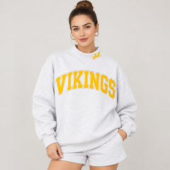 Vikings Chest Appliqué Mock Neck Sweatshirt | Vintage