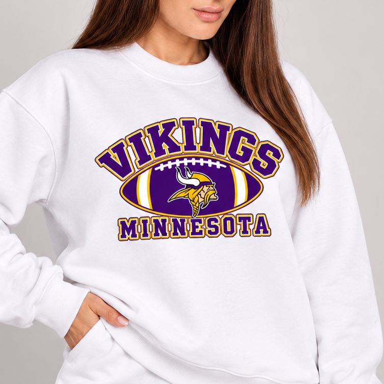 Minnesota Football Graphic Print Crewneck Slouchy Sweatshirt