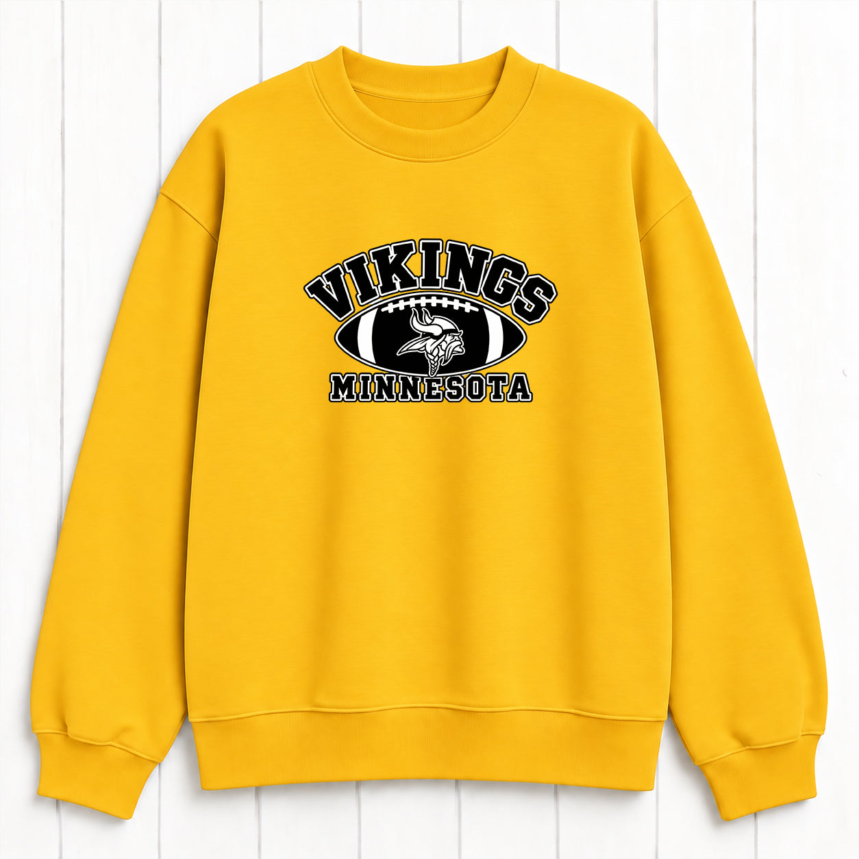 Minnesota Vikings Relaxed Fit Graphic Print Crewneck Sweatshirt