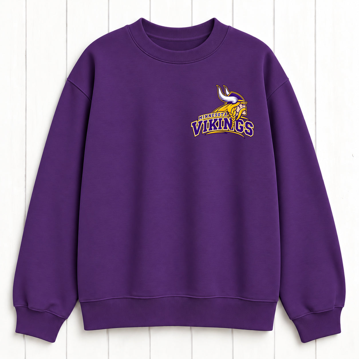 Minnesota Vikings Game Day Left-Chest Graphic Printed Crewneck Slouchy Sweatshirt