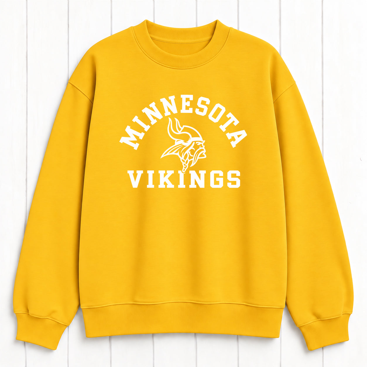 Minnesota Vikings Historic Emblem Graphic Printed Crewneck Slouchy Sweatshirt