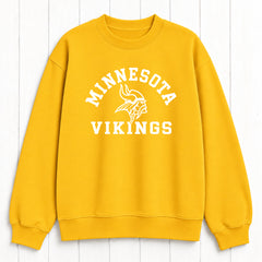 Minnesota Vikings Historic Emblem Graphic Printed Crewneck Slouchy Sweatshirt