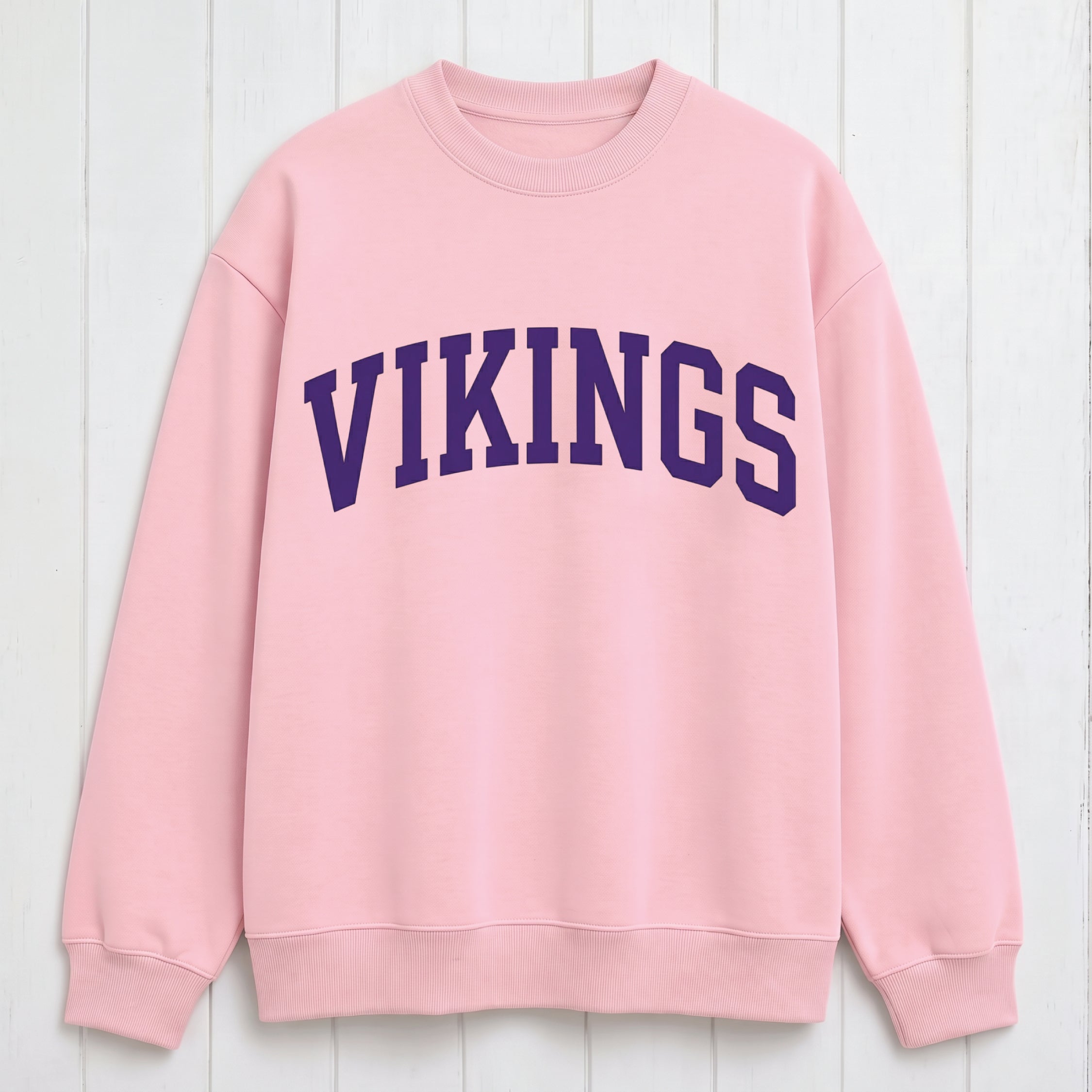 Classic Athletic Vikings Graphic Print Crewneck Vintage Sweatshirt