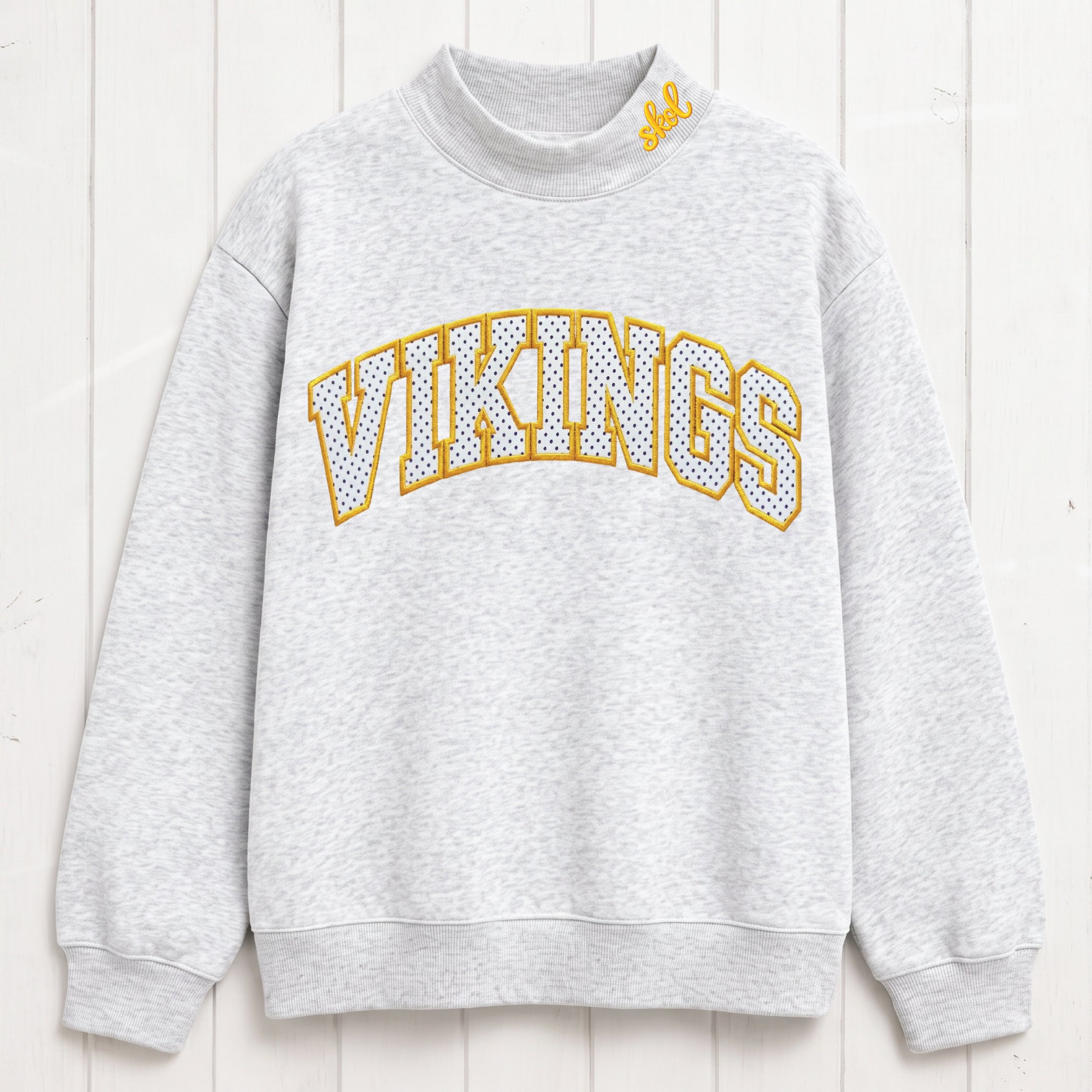 Game Day Vikings Mesh Appliqué Mock Neck