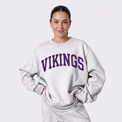 Classic Athletic Vikings Graphic Print Crewneck Vintage Sweatshirt