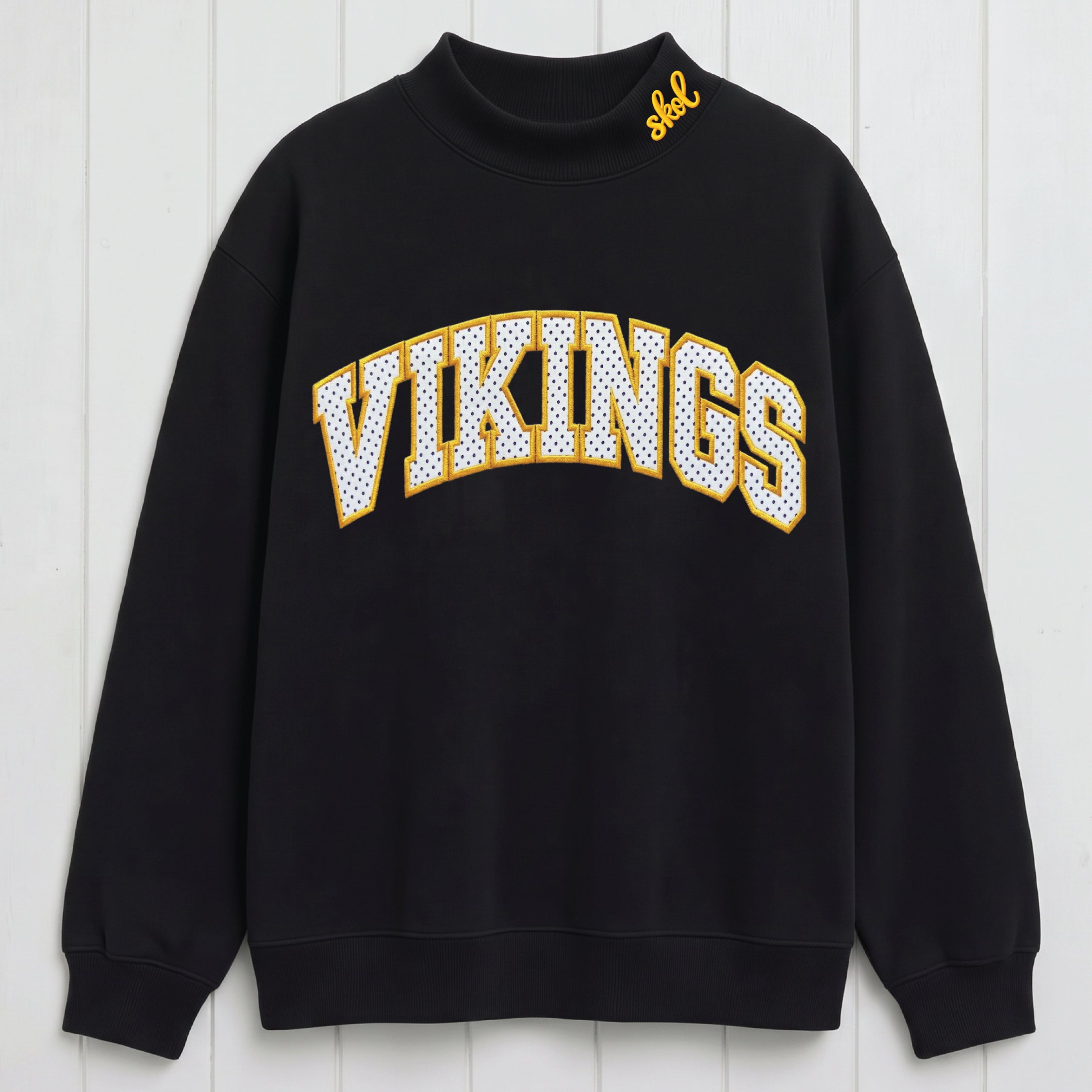Game Day Vikings Mesh Appliqué Mock Neck