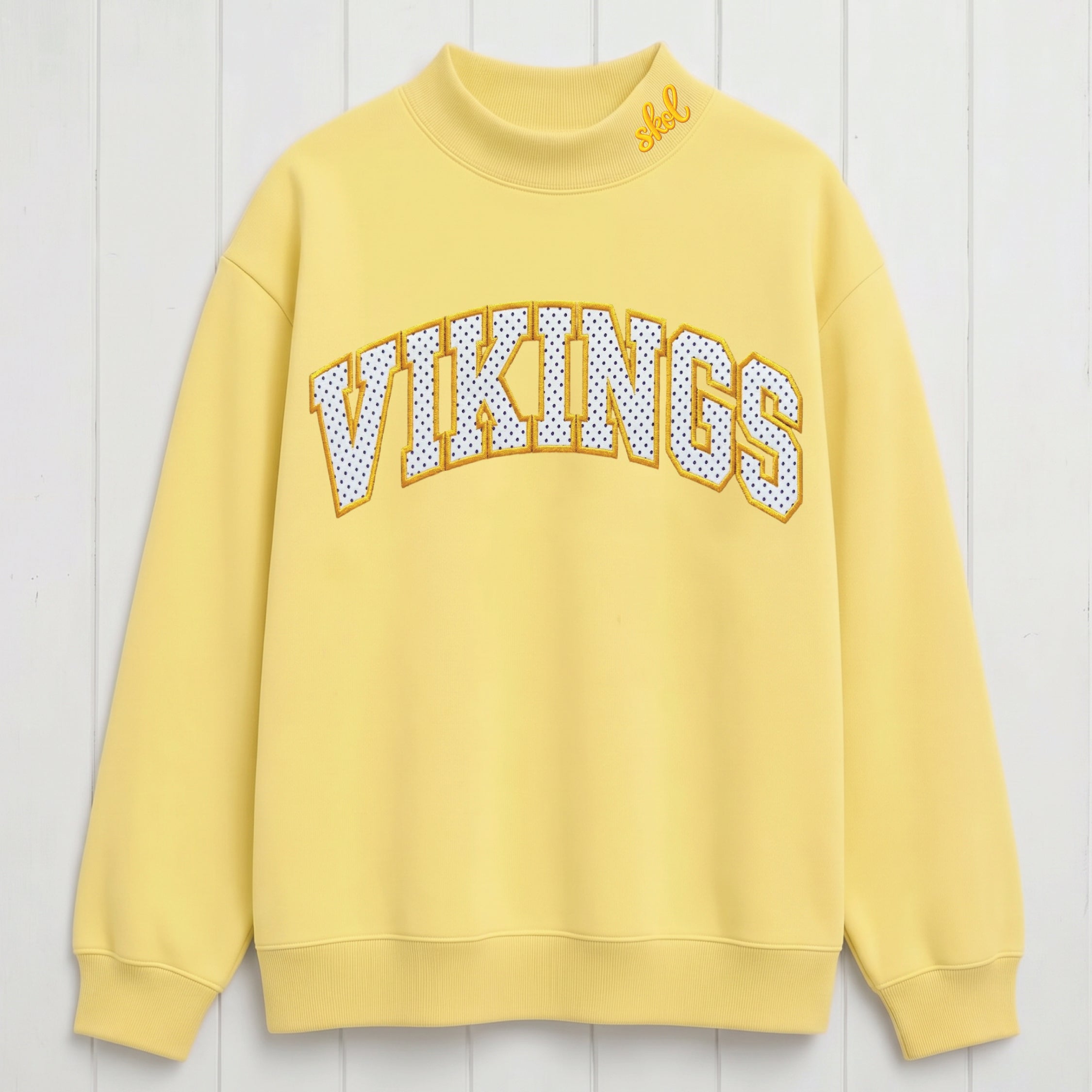 Game Day Vikings Mesh Appliqué Mock Neck