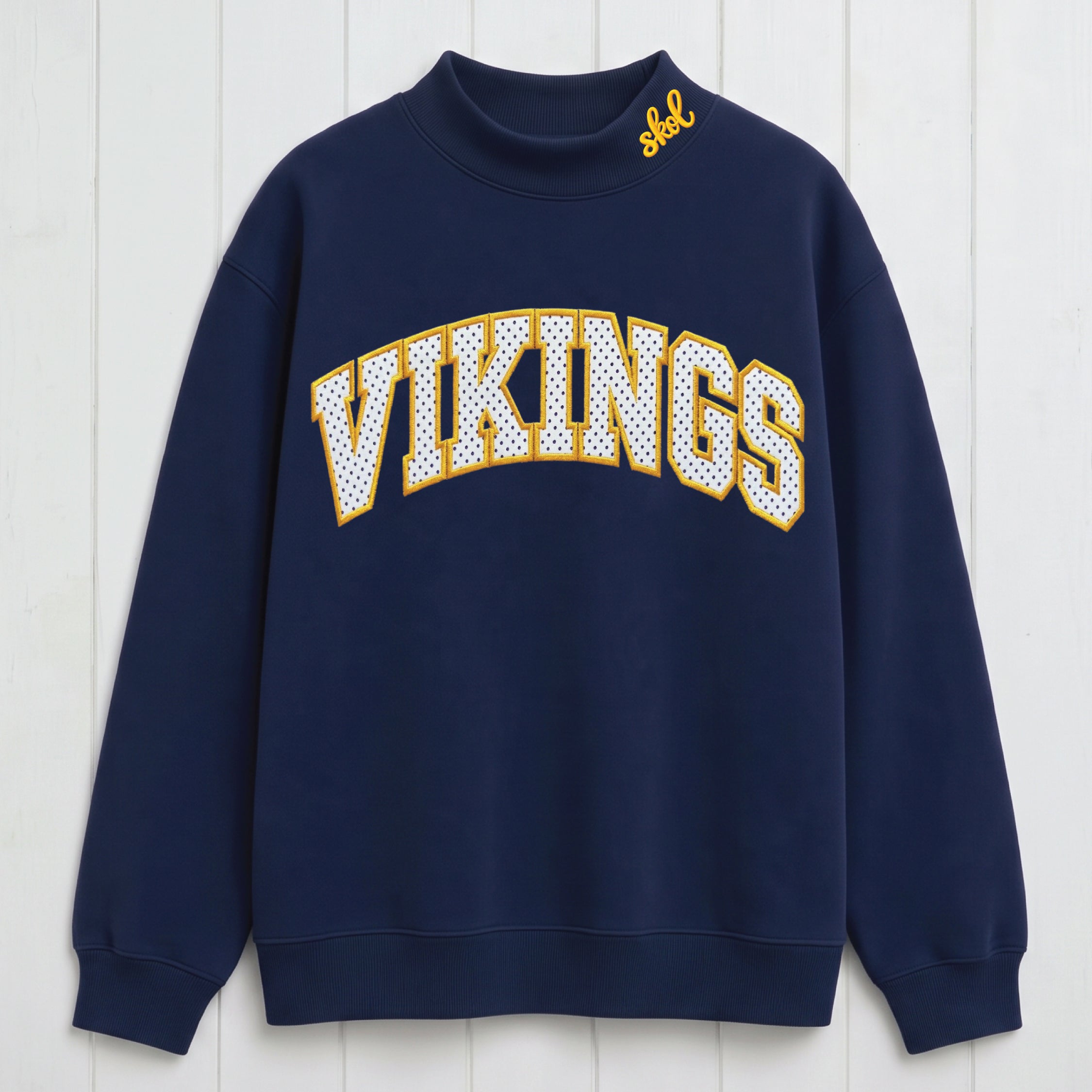 Game Day Vikings Mesh Appliqué Mock Neck
