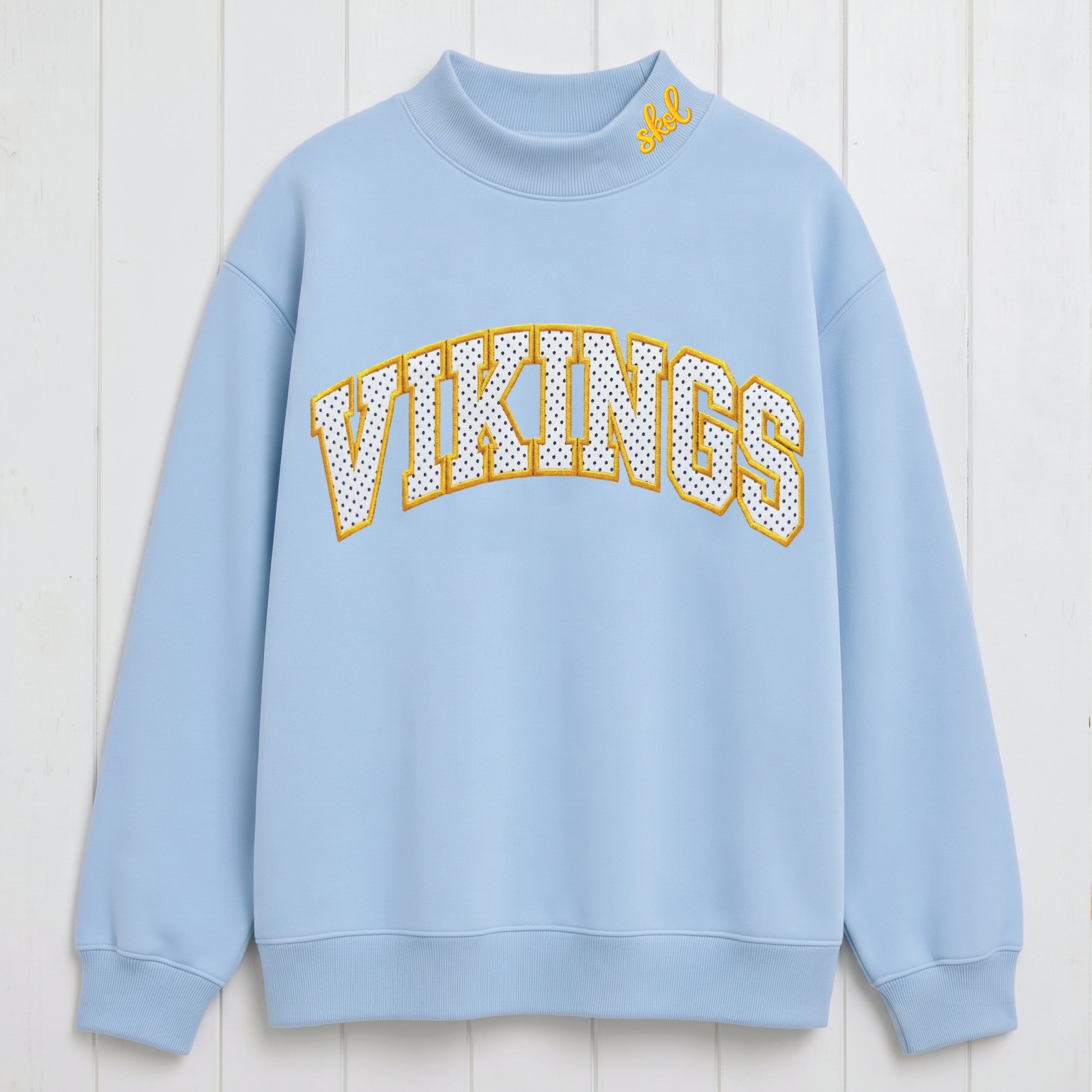 Game Day Vikings Mesh Appliqué Mock Neck