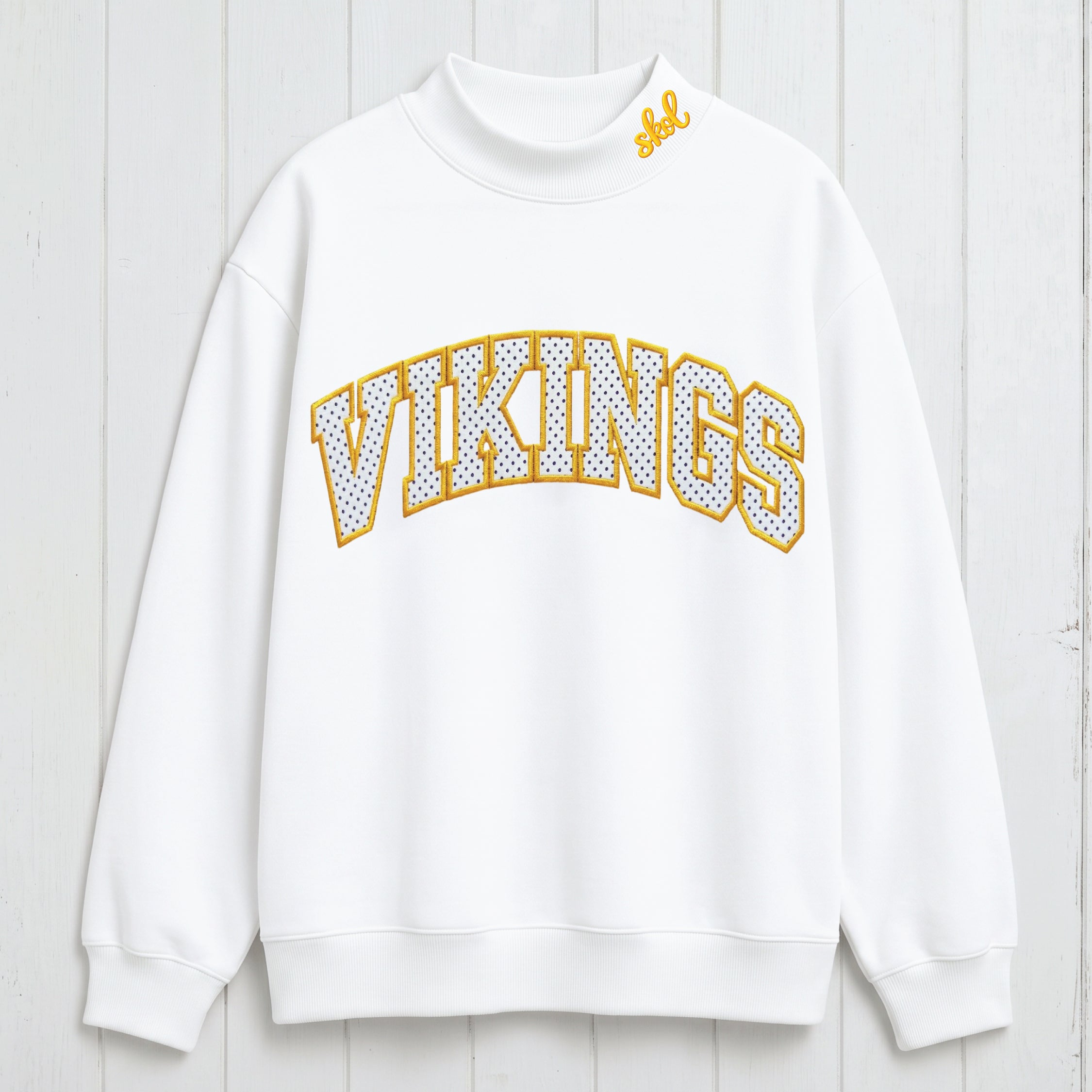 Game Day Vikings Mesh Appliqué Mock Neck